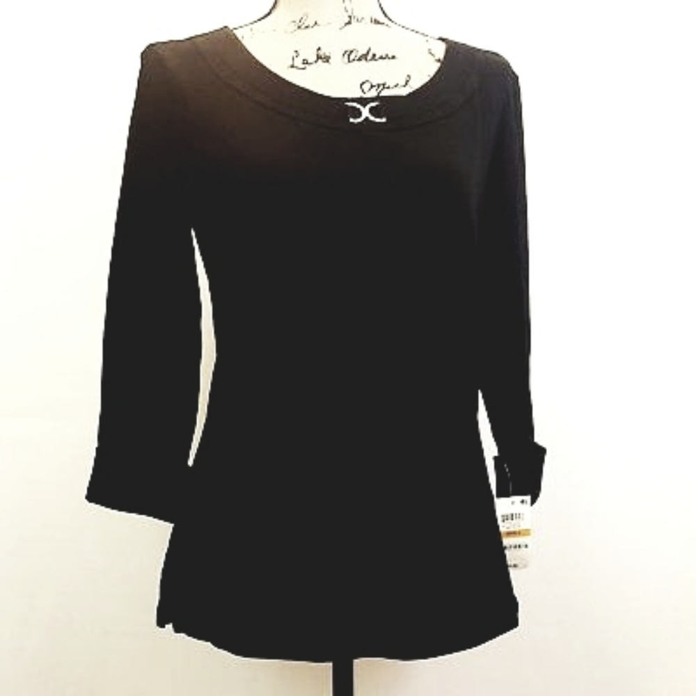 Karen Scott 3/4 Sleeve Top with Hardware